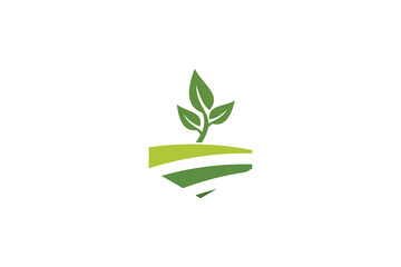 Farm logo template, agriculture design vector illustration