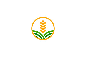 Obraz premium Farm logo template, agriculture design vector illustration