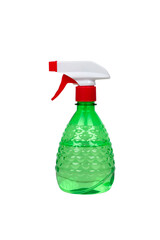 plastic bottle with spray bottle isolated on white.