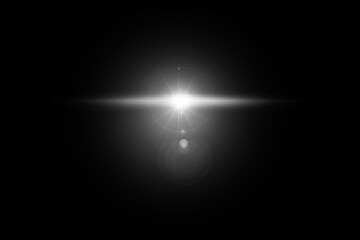 transparent sunlight special lens flare light effect. white Sun flash with rays and spotlight