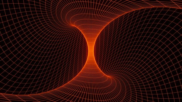 Seamless loop motion sci-fi spacetime warped grid wormhole dimensional relativity or rotating tornado