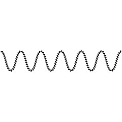 Yarn or rope wave as border of frame in marine illustration