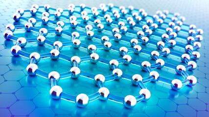 Graphene grid structure concept illustration
