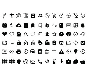 Business icons set, signs, vector illustration.Hand drawn icons