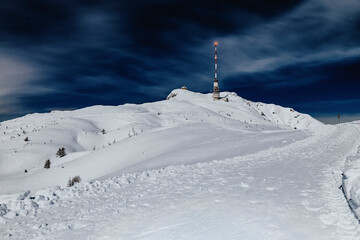 Radio Tower Dobratsch Snowcapped Mountain