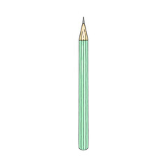 Hand drawn pencil in colored sketch style, doodle vector illustration isolated on white background.