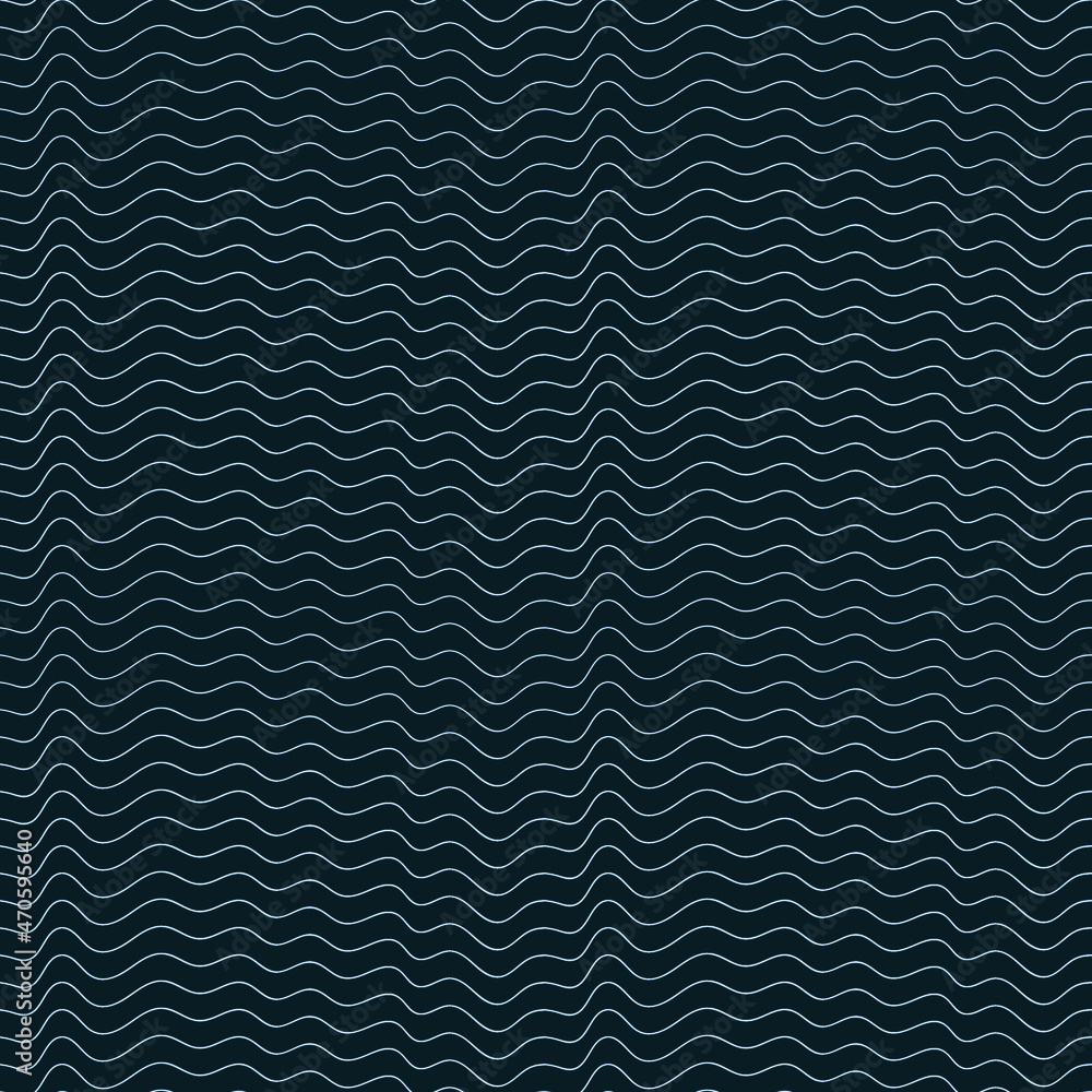 Poster abstract seamless pattern background with blue waves. black curve lines. wavy illustration.