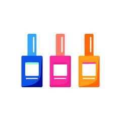 Bottles of nail polish isolated on white background. Cosmetics. Clip art.