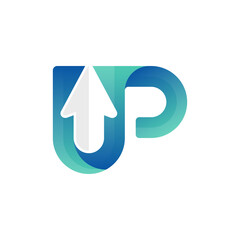 Modern letter up arrow logo vector
