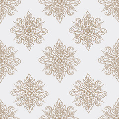 Beautiful golden Thai pattern - traditional floral seamless pattern from Thailand