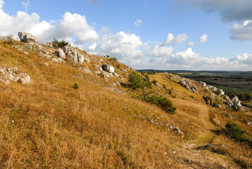 Autumn mountainous landscape, Olsztyn, Jura Krakowsko-Częstochowska, Poland