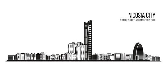 Obraz premium Cityscape Building Abstract Simple shape and modern style art Vector design - Limassol city