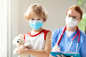 Child covid-19 vaccine. Coronavirus vaccination.