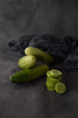 cucumber on a wooden board