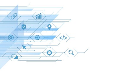 Obraz premium Information technology connect, abstract lines and dots background. Icon connection digital big data concept. Vector illustration