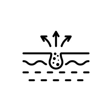 recommend clip art: Cleansing Clogged Deep Pore Line Icon. Facial Skin Care Linear Pictogram. Unclog Skin Face of Dirty Blackhead and Dust Outline Icon. Editable Stroke. Isolated Vector Illustration