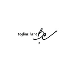 Simple Initial be handwriting logo vector