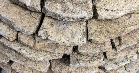 Detail of a stepped stone circle wall.