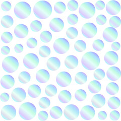 Holographic abstract pattern. Geometric print composed of circles on white background. Hologram.