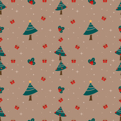 Seamless christmas background. illustration vector paper gift