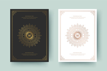 Wedding invitation save the date card templates with flourishes ornaments vignettes