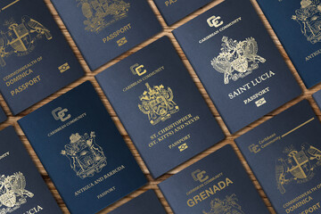 Passports of the Caribbean state ,Dominica, Saint Kitts and Nevis, Grenada, Saint Lucia, Antigua...