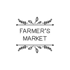 Doodle Sign, Hand Drawn Letters, Icon - Farmers Market .