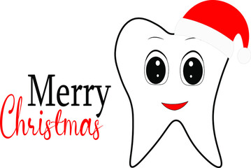 christmas cute tooth vector illustration