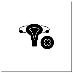 Infertility glyph icon. Reproductive system disease. Inability to get pregnant naturally. Problem with uterus, eggs.Women health concept.Filled flat sign. Isolated silhouette vector illustration