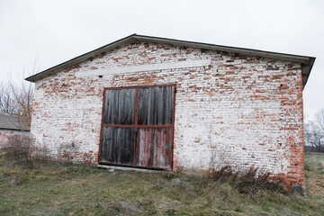 old abandoned hangar on the farm