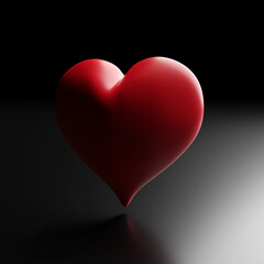 Red heart on dark background with backlight