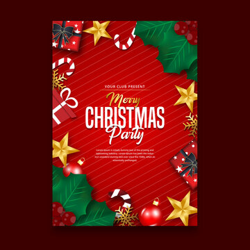 Red creative Christmas flyer design 