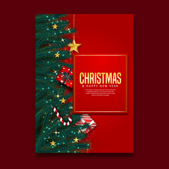 Red Christmas flyer design 