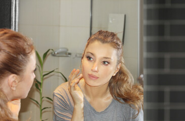 Applying the cream..Magic anti-aging cream.