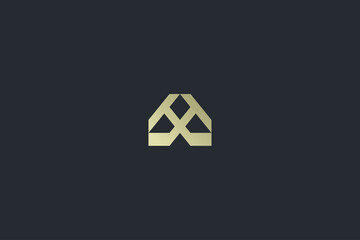 Luxury Geometrical Elegant Letter A Dark Background Vector Logo Template
