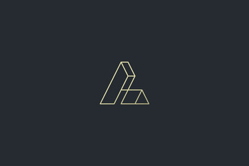 Luxury Geometrical Elegant Letter A Dark Background Vector Logo Template