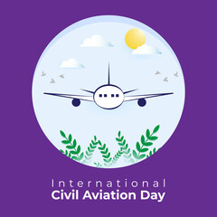 international civil aviation day-vector illustration