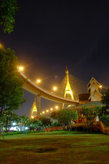 Bhumibol highway Bridge in Bangkok, THAILAND