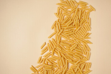 Penne pasta background. Pasta Penne texture background.