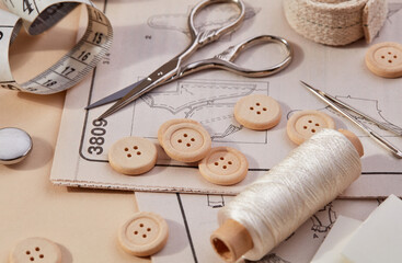 Pattern with sewing accessories