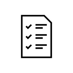 Document with tick line icon