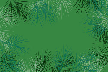 Fototapeta na wymiar Świąteczne gałązki na zielonym tle.