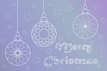 Christmas lettering with dream catcher on purple