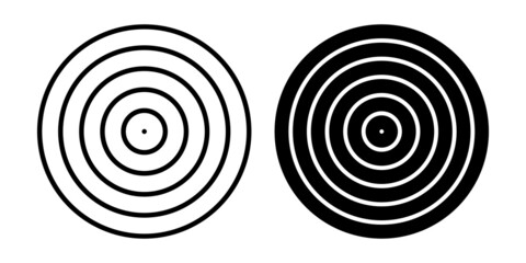 Concentric rings in target icons. Design elements set.