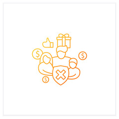 Social security gradient icon. Eliminating society needs.Rise in living standards. Universal basic income.Isolated vector illustration.Suitable to banners, mobile apps and presentation