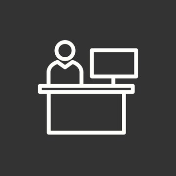 Reciption Line Inverted Vector Icon Design
