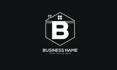 Alphabet b initial building property abstract monogram vector logo template