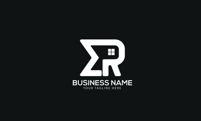 Alphabet ER or RE abstract property vector home template