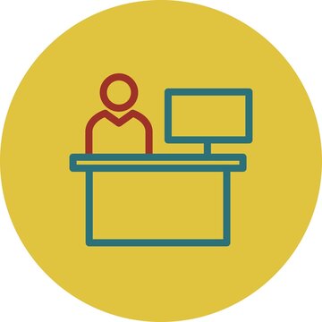 Reciption Line Two Color Vector Icon Design