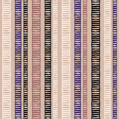 A mosaic of striped geometric figures. Seamless pattern. Design with manual hatching. Textile. Ethnic boho ornament. Vector illustration for web design or print.